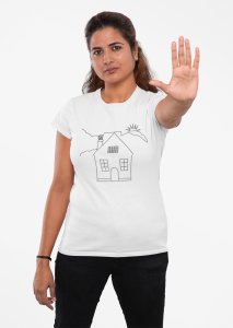 Home - Line Art for Female - Half Sleeves T-shirt