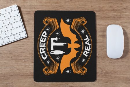 Creep it real-Bat(BG Orange)-Halloween Theme Mousepad