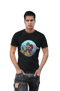 Skater- printed round crew neck cotton tshirts for men