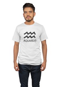 Aquarius (White T) - Printed Zodiac Sign Tshirts - Made especially for astrology lovers people