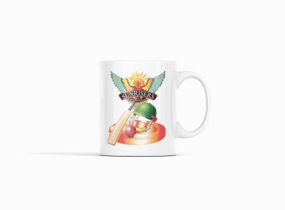 Sunrisers Hyderabad, helmet, bat, ball - IPL designed Mugs for Cricket lovers