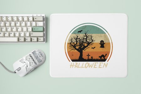 Halloween Semi Circle-Gravyard -Halloween Theme Mousepads