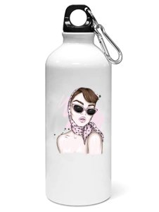 Black potka dot scarf - Printed Sipper Bottles For Animation Lovers