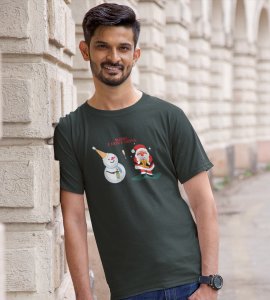 Sober Santa: Funniest Printed T-shirt (Green) Best Gift For Boys Girls