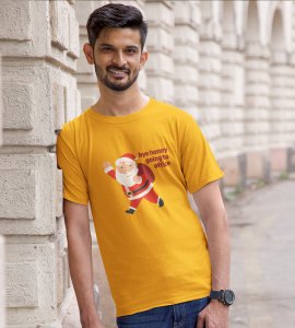 Employed Santa: Best Printed T-shirt (Yellow) Best Gift For Secret Santa