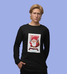 Angry Young Santa: Cute Santa DesignedFull Sleeve T-shirt Black Unique Gift For Secret Santa