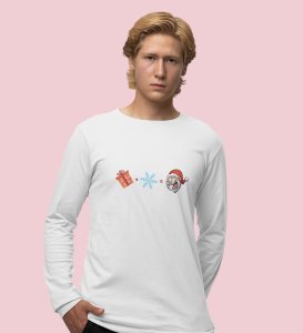 Gift + Winter = Santa: Unique DesignedFull Sleeve T-shirt White Best Gift For Christmas Eve