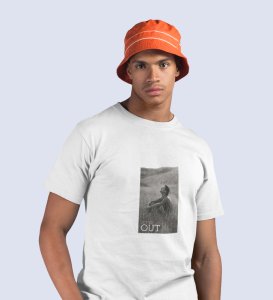 Unvigilant,City Pulse Chronicles: White Men's Trendy Front Print Tee - Streetwear Defined