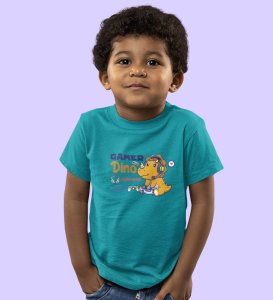 Gamer Dino, Boys Round Neck Blended Cotton Tshirt