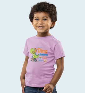 Dino Rider, Boys Round Neck Printed Blended Cotton Tshirt