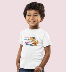 Rockstar Dino, Boys Printed Crew Neck T-Shirt