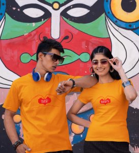 Mr/Mrs Printed Couple (Yellow) T-shirts